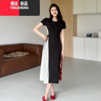 YIBUSHENG赫本风黑色连衣裙子女季2024新款法式气质高级感绝美看长裙