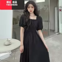 YIBUSHENG法式大码气质高级感赫本风黑色长裙女季胖mm洋气收腰显瘦连衣裙