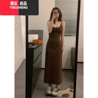 YIBUSHENG法式纯欲辣妹针织吊带裙女设计感收腰显瘦修身内搭打底连衣裙
