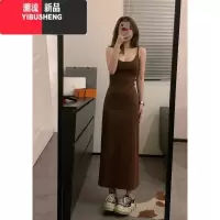 YIBUSHENG法式纯欲辣妹针织吊带裙女设计感收腰显瘦修身内搭打底连衣裙