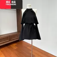 YIBUSHENG[rose腔调]连衣裙女春露肩雪纺法式性感黑色挂脖裙