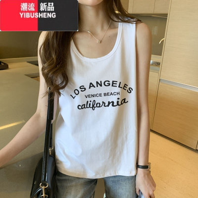 YIBUSHENG日系吊带背心女宽松外穿潮酷内搭上衣ins白色无袖t恤打底衫