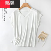 YIBUSHENG2023新款季短袖T恤女V领显瘦百搭外穿打底衫宽松大码上衣体恤
