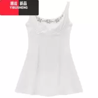 YIBUSHENG美式小众别致绝美闪钻A字连衣裙镶钻甜美千金收腰气质吊带裙女