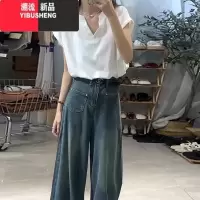 YIBUSHENG小个子白色v领短袖t恤女季宽松大码短款独特别致上衣设计感小众
