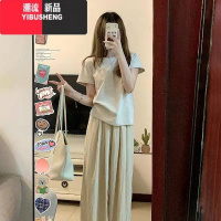 YIBUSHENG正肩圆领短袖T恤女短款高腰修身显瘦上衣简约百搭休闲体恤