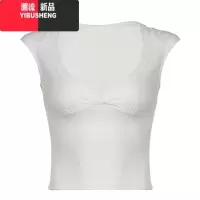 YIBUSHENGDARLINGAGA基础低胸V领纯色百搭短袖T恤女磨毛牛奶丝修身打底上衣