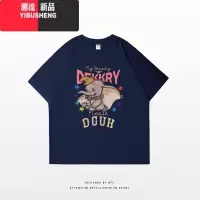 YIBUSHENG韩版宽松bf慵懒风卡通印花短袖T恤女ins潮牌休闲显白季上衣