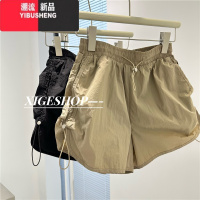 YIBUSHENG降落伞短裤女季宽松a字百搭阔腿抽绳速干休闲裤显腿长辣妹热裤