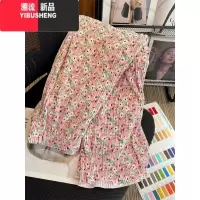 YIBUSHENG2023穿搭窄版冰丝提花薄款阔腿裤子女春新款直筒显高垂感休闲裤