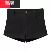 YIBUSHENG高腰显瘦黑色休闲裤女辣妹修身裤子性感短裤季新款小个子热裤