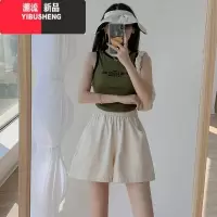 YIBUSHENG工装短裤女季薄款2024新款高腰宽松运动小个子阔腿休闲棉麻裤子