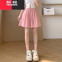 YIBUSHENG冰丝山本短裤女薄款2024新款高腰休闲显瘦粉色小个子五分阔腿裤