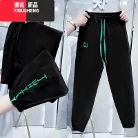 YIBUSHENG大码速干冰丝休闲裤女薄款高腰百搭显瘦哈伦裤装新款九分束脚裤