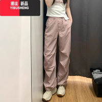 YIBUSHENG优家2024春款U家宽松简约宽腿裤工装束脚裤休闲裤长裤女464888