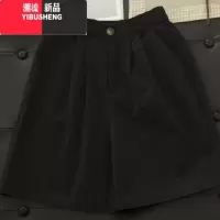 YIBUSHENG宁 日系复古卡其色西装短裤女五分裤宽松显瘦工装高腰休闲裤