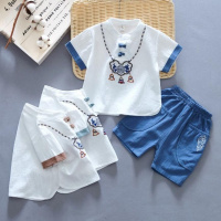 男童唐装中国风夏装2021新款儿童汉服短袖宝宝夏季套装复古两件套威珺