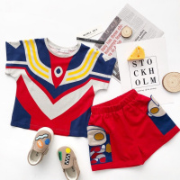 奥特曼短袖套装男童T恤+短裤子两件套2021夏装儿童宝宝动漫上衣潮威珺