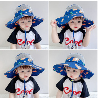 儿童网帽春夏薄款男女宝宝大帽檐可折叠户外游玩遮阳防晒太阳凉帽威珺