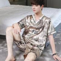睡衣男夏季短袖短裤防冰丝薄款款式加大码男士家居服两件套装聿垣格
