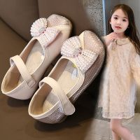 女童皮鞋2021春秋新款学生水钻公主鞋小中大童洋气单鞋软底豆豆鞋威珺