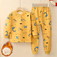 中大童保暖内衣套装男童女童加绒加厚童装宝宝睡衣儿童秋衣秋裤冬聿垣格