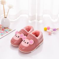 儿童棉拖鞋男童冬季包跟皮面防水女童软底卡通宝宝保暖棉鞋1-3岁6威珺