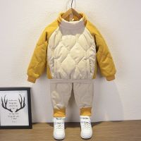 男小童棉衣套装2021新款洋气儿童冬装加厚棉服宝宝秋冬卫衣两件套威珺