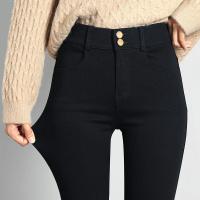 黑色打底裤女士外穿薄款秋冬季加绒加厚小脚高腰弹力显瘦铅笔裤子聿垣格