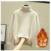 不毛不色防加雪尼尔宽松新款高领色毛衣女套头针织衫聿垣格