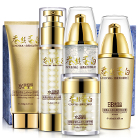 一枝春金蚕丝蛋白5件套 面部护肤品套装组合补水套装补水保湿化妆品套装女