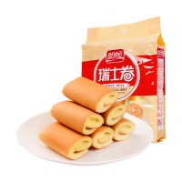 盼盼240g2包香橙味瑞士卷夹心蛋糕点心营养早餐零食面包整箱