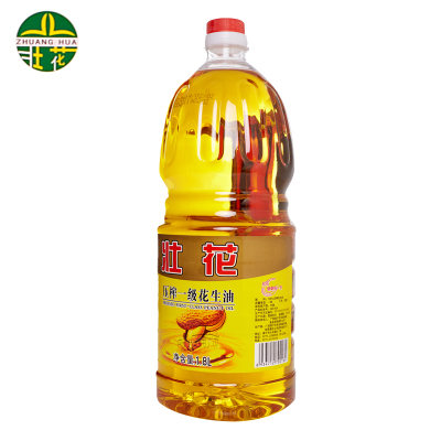 壮花(ZHUANG HUA)一级优质压榨花生油1.8L 不含胆固醇广西祖传木榨不含化学添加剂1.8l升瓶装