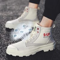 BOMINA男靴2021秋冬新款时尚潮流真网纱中帮马丁鞋英伦风马丁靴子男