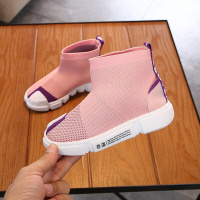 BOMINA春季新款儿童地板袜鞋运动鞋毛线男女童靴子宝宝小童鞋婴儿软底学步飞织网面休闲套脚中大童袜子