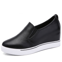 BOMINA柳偲真皮休闲鞋女鞋内增高女小白鞋乐福鞋女士皮鞋妈妈鞋