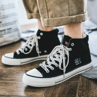 BOMINA帆无内里鞋男学院风高帮休闲联名网红滑板新款bf网红港风耐磨网无内里鞋子男