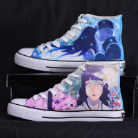 BOMINA天轻薄休闲鞋橡胶鞋鞋平板鞋国潮火影忍者鸣人雏田手绘潮鞋动漫男女情侣板鞋ins