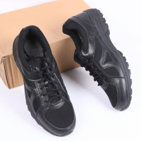 BOMINA2021季16式春秋作训鞋新款16天作训鞋 黑色橡胶透气低帮跑步鞋体能训练军训运动鞋男品质新款 黑色