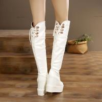 BOMINA厚底马丁靴(≤1厘米)鞋13cm白色长靴女靴冬季新款过膝靴子