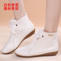 BOMINA女英伦风鞋子女学生韩版百搭平底女鞋大码靴子女秋真皮