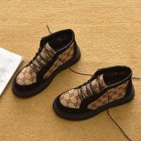 BOMINA2021新款春秋平跟单靴平底短筒厚底鞋圆头及女靴子