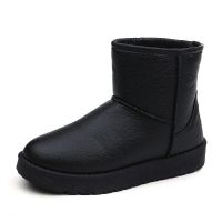 BOMINA冬季新款皮面防水雪地靴女加厚保暖棉靴女靴子厚底学生女鞋子