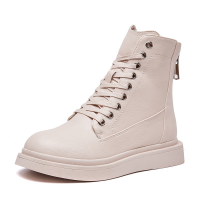 BOMINA英伦风女2021新款秋冬短筒靴子机车百搭女学生加绒单靴