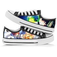 BOMINA帆布鞋动漫周边我的英雄学院帆布鞋绿谷出久爆豪轰涂鸦男女学生休闲鞋