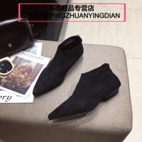 BOMINA女商场尖头女2021新款女季裸靴瘦瘦靴学生靴子女(≤1厘米)官方旗舰店