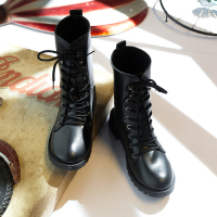 BOMINA女潮百搭高帮秋季男靴沙漠靴情侣靴子男中帮工装靴 黑色