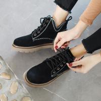 BOMINA女英伦风2021新款女厚底秋季百搭韩版ins靴子棉鞋女冬