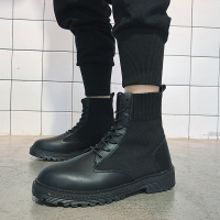 2021年秋季冬新款高帮男士百搭韩版潮流休闲机车短靴马丁靴ins男靴子