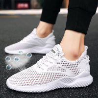 夏季薄款男士网鞋青少年运动休闲鞋高中学生单网面透气轻便跑步鞋
